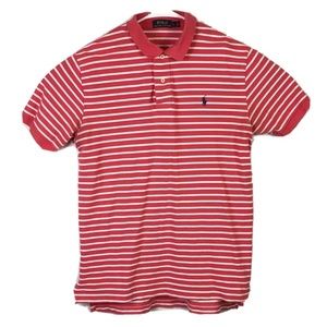 Polo Ralph Lauren pink and white polo size L